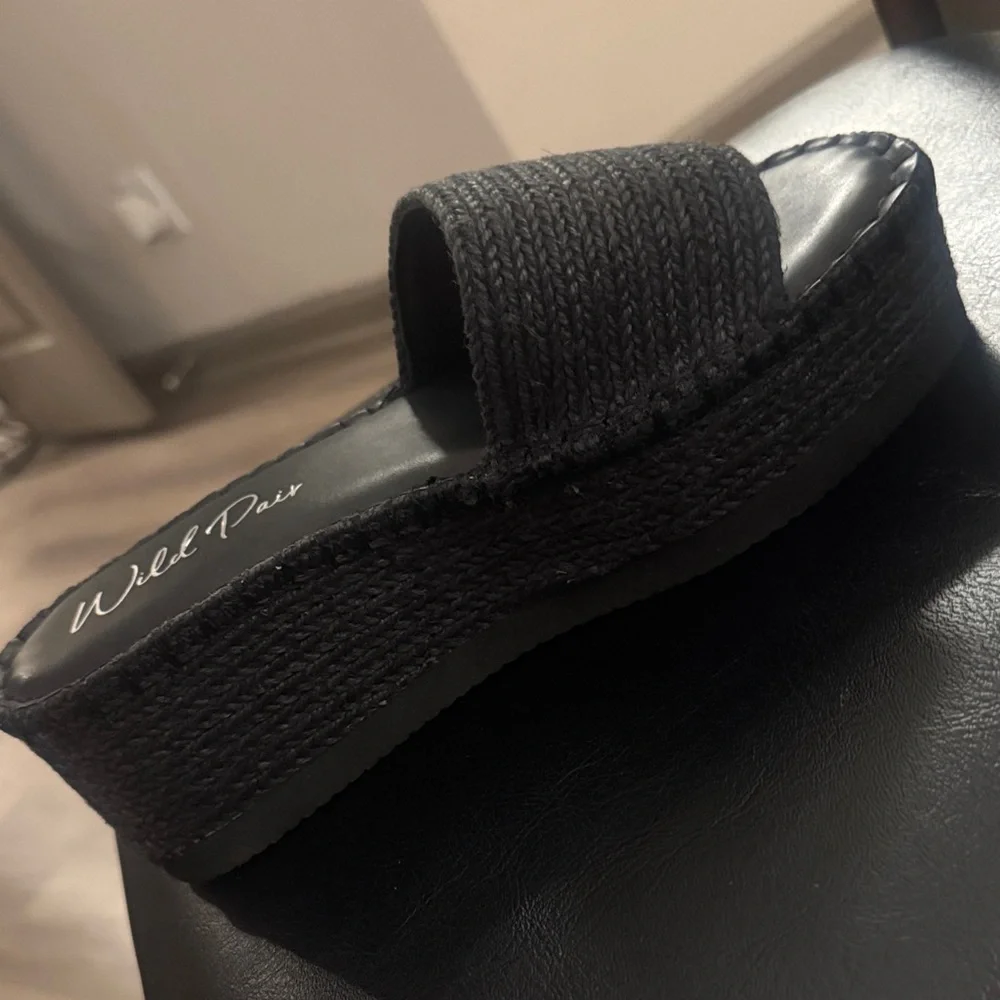 🔥Wild Pair Shermer Espadrille Slides Black Jute Size 8M🔥BRAND NEW NO BOX❣️
